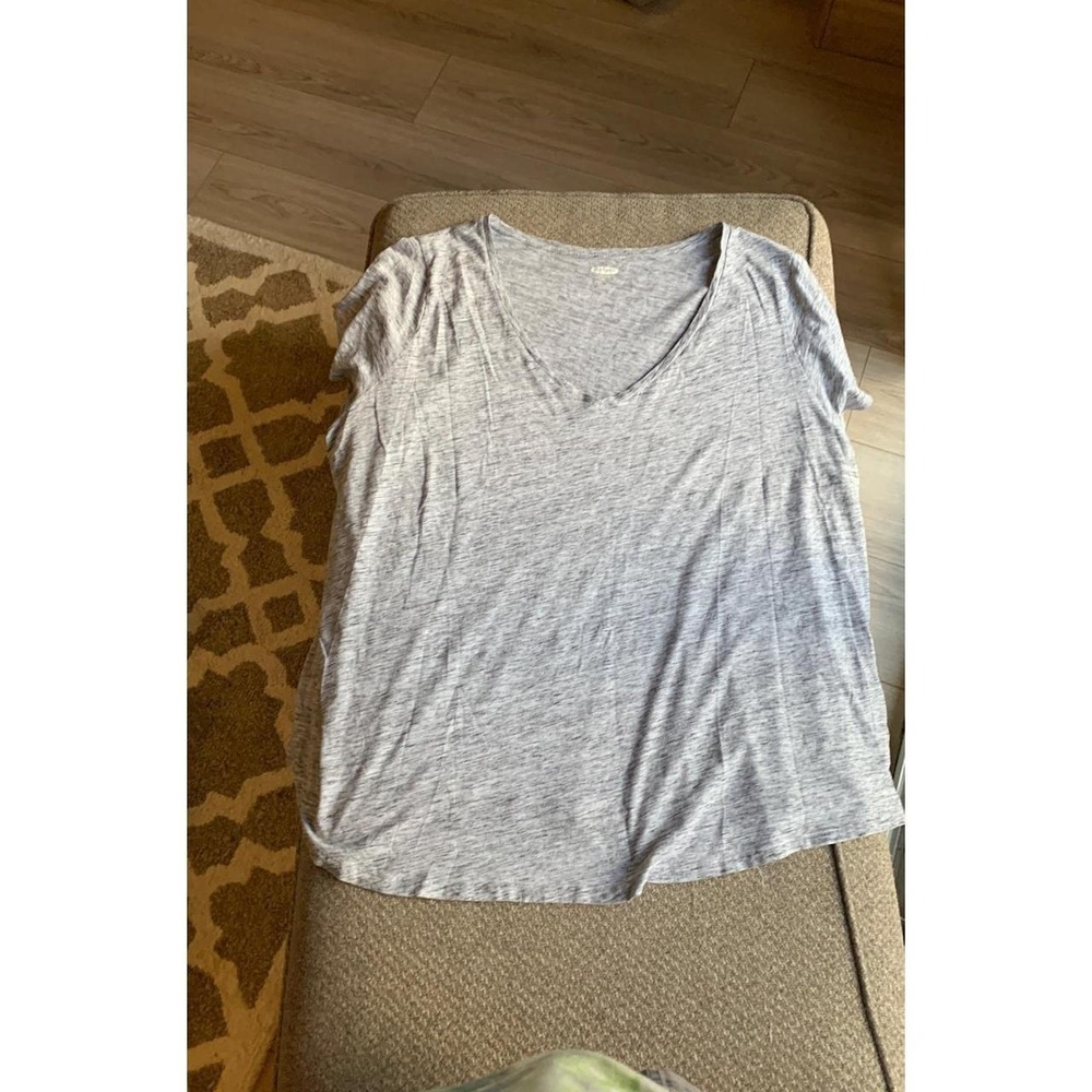 Old Navy Womens EveryWear V-Neck T-Shirt Heathered Grey Plus Size 3X